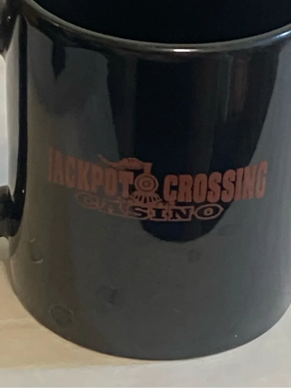 10/$50 !it jeans Black Coffee Mug with Red Jackpot Design